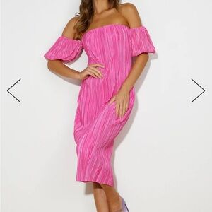 Hot Pink Midi Dress